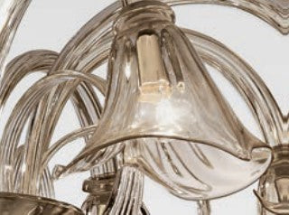 Sylcom Grimani 1479/8-K-FU Smoked Chandelier in Polished Chrome Metal Finish