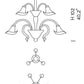Sylcom Grimani 1480/3-K-FU Smoked Ceiling Lamp in Polished Chrome Metal Finish