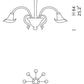 Sylcom Grimani 1480/5-K-CR Clear Ceiling Lamp in Polished Chrome Metal Finish