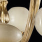 Sylcom Gritti 1530/5-K-CR Milky Ivory 24Kt Gold Chandelier in Polished Chrome Metal Finish