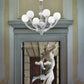 Sylcom Gritti 1530/5-K-DEN Milky Ivory and Smoked Chandelier in Polished Chrome Metal Finish