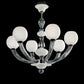 Sylcom Gritti 1530/5-K-DEN Milky Ivory and Smoked Chandelier in Polished Chrome Metal Finish
