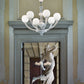 Sylcom Gritti 1530/5-K-DEN Milky Ivory and Smoked Chandelier in Polished Chrome Metal Finish