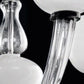 Sylcom Gritti 1530/5-K-DEN Milky Ivory and Smoked Chandelier in Polished Chrome Metal Finish
