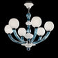 Sylcom Gritti 1530/5-K-FU Milky White Clear and Clear Chandelier in Polished Chrome Metal Finish