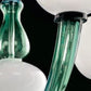 Sylcom Gritti 1530/5-K-TOP Milky White Clear and Ocean Chandelier in Polished Chrome Metal Finish
