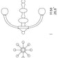 Sylcom Gritti 1530/8-D-CR Milky Ivory and Smoked Chandelier in Polished Gold Metal Finish