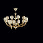 Sylcom Gritti 1530/8-K-OCE Milky Ivory 24Kt Gold Chandelier in Polished Gold Metal Finish
