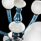 Sylcom Gritti 1531/6-D-BLCR Milky White Clear and Clear Chandelier in Polished Gold Metal Finish