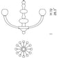 Sylcom Gritti 1531/6-D-FU Milky White Clear and Ocean Chandelier in Polished Gold Metal Finish