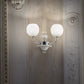 Sylcom Gritti 1531/8-D-FU Milky Ivory and Smoked Wall Lamp in Polished Chrome Metal Finish