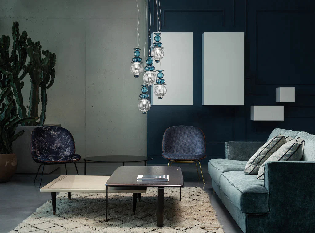 Sylcom Igloo 2061-K-AS Submerged Amber Table Lamp in Polished Chrome Metal Finish