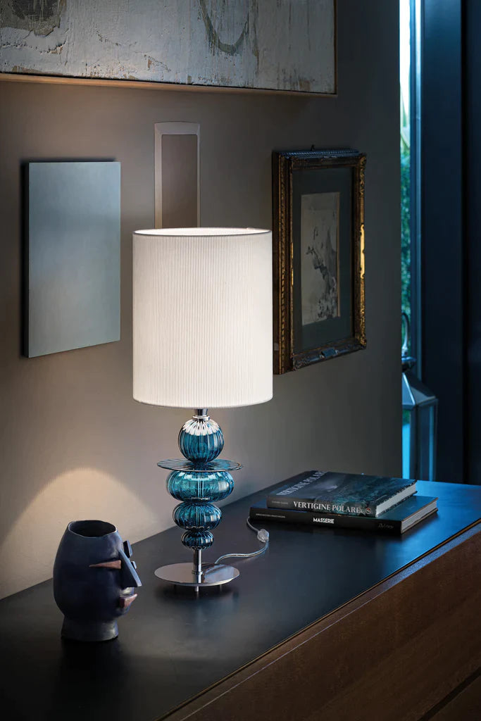 Sylcom Igloo 2061-NNS-AV Ivory Table Lamp in Brushed Black Nickel Metal Finish