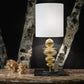 Sylcom Igloo 2062-D-AV Ivory Table Lamp in Polished Gold Metal Finish