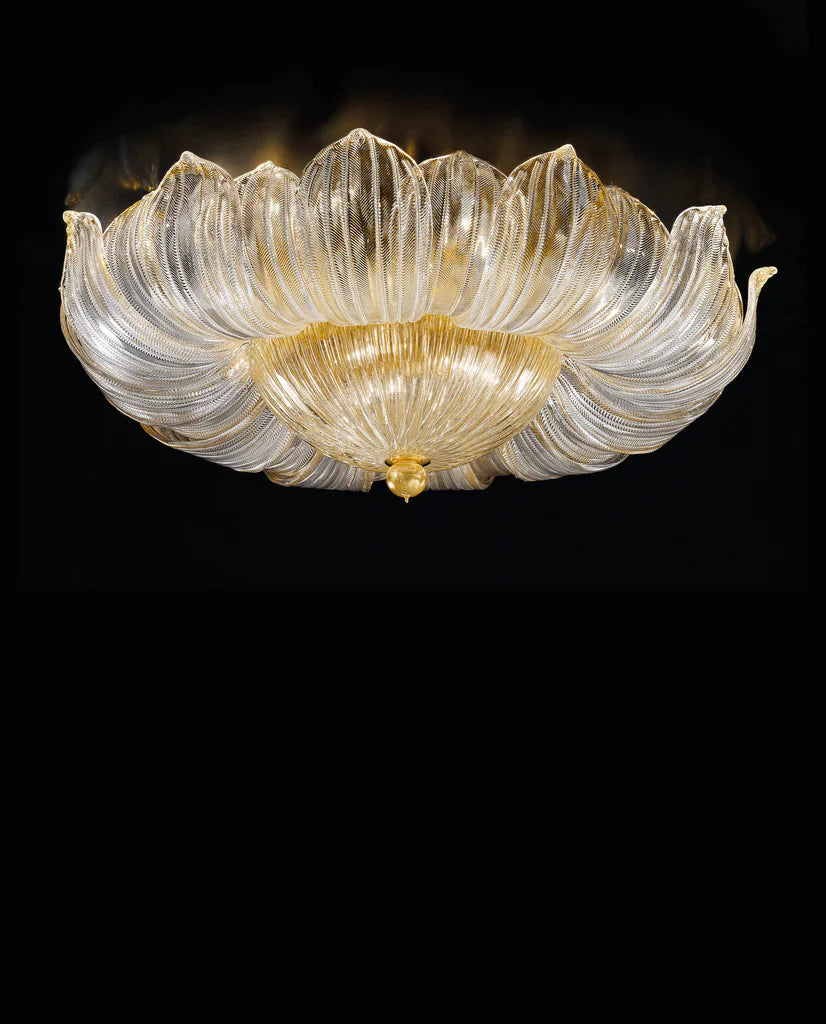 Sylcom Loredan 1397/102-B-ORO 24 Kt Gold Ceiling Lamp in White Metal Finish