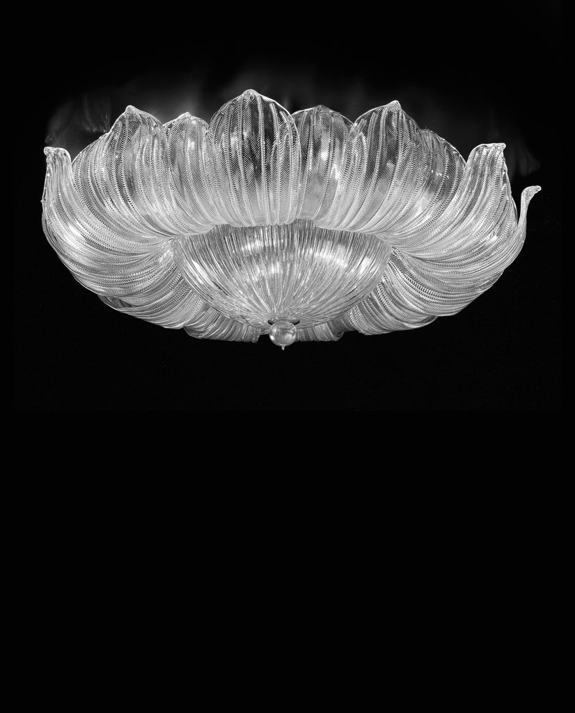 Sylcom Loredan 1397/84-D-CR Clear Ceiling Lamp in Polished Gold Metal Finish
