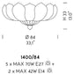 Sylcom Loredan 1400/84-D-GR.CR Clear Graniglia Ceiling Lamp in Polished Gold Metal Finish