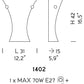 Sylcom Loredan 1402-D-ORO 24 Kt Gold Wall Lamp in Polished Gold Metal Finish