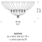 Sylcom Manin 420/140-B-AMB Amber Ceiling Lamp in White Metal Finish