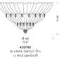 Sylcom Manin 420/192-B-AMT Amethyst Ceiling Lamp in White Metal Finish
