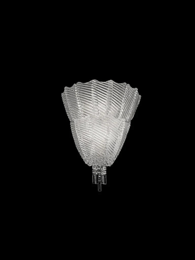 Sylcom Manin 421/A1-B-AMB Amber Ceiling Lamp in White Metal Finish