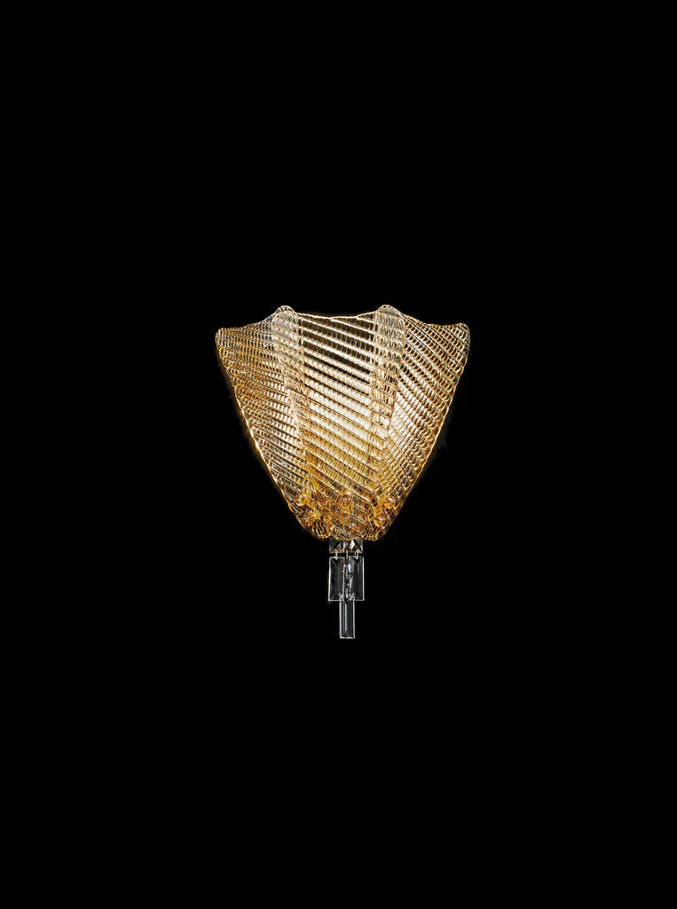 Sylcom Manin 421/A2-B-AMB Amber Ceiling Lamp in White Metal Finish