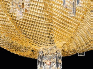 Sylcom Manin 421/A2-B-AMB Amber Ceiling Lamp in White Metal Finish