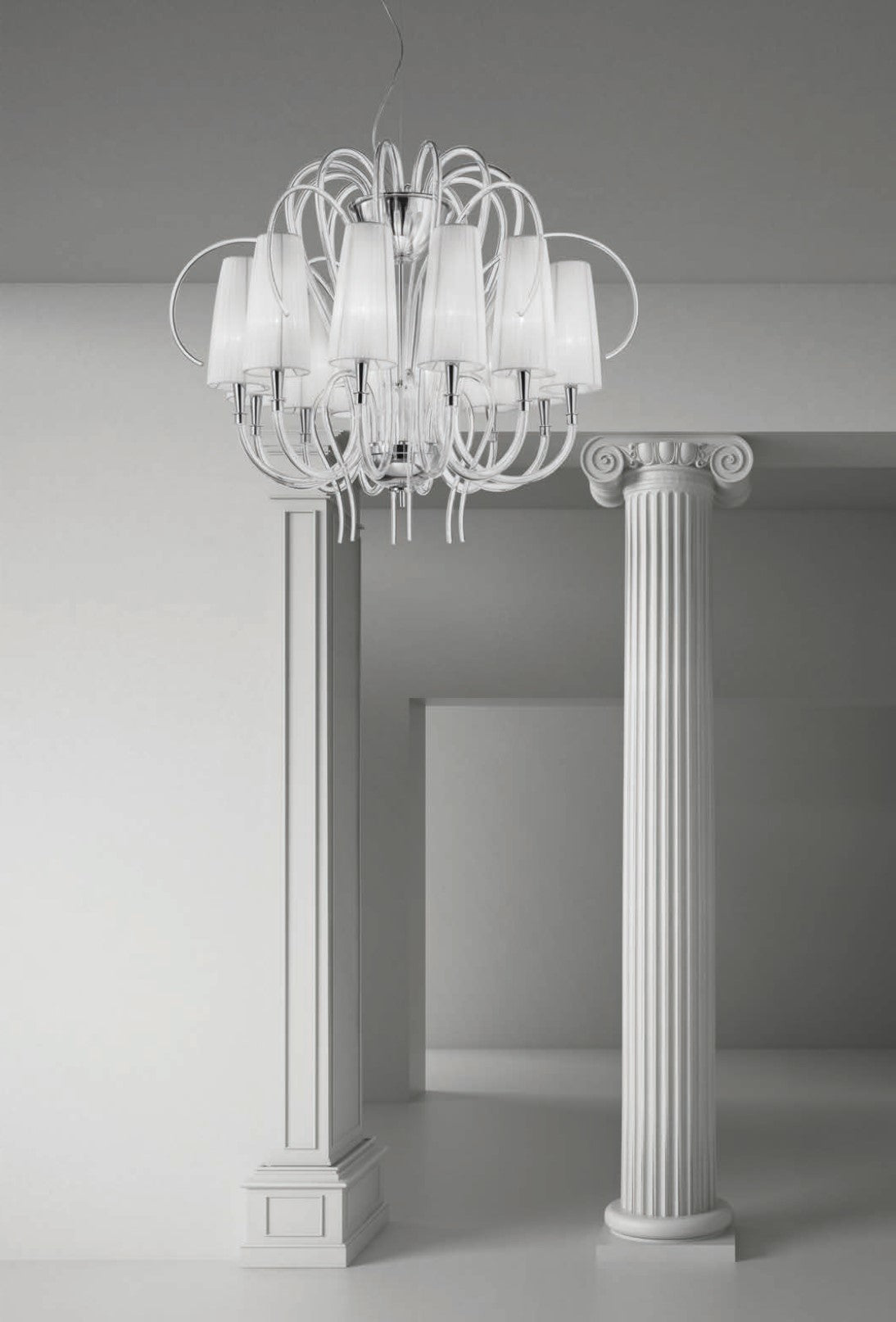 Sylcom Margot 2900/12-K-CR Clear Suspension in Polished Chrome Metal Finish