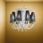 Sylcom Margot 2900/8-K-BL Milk White Clear Suspension in Polished Chrome Metal Finish