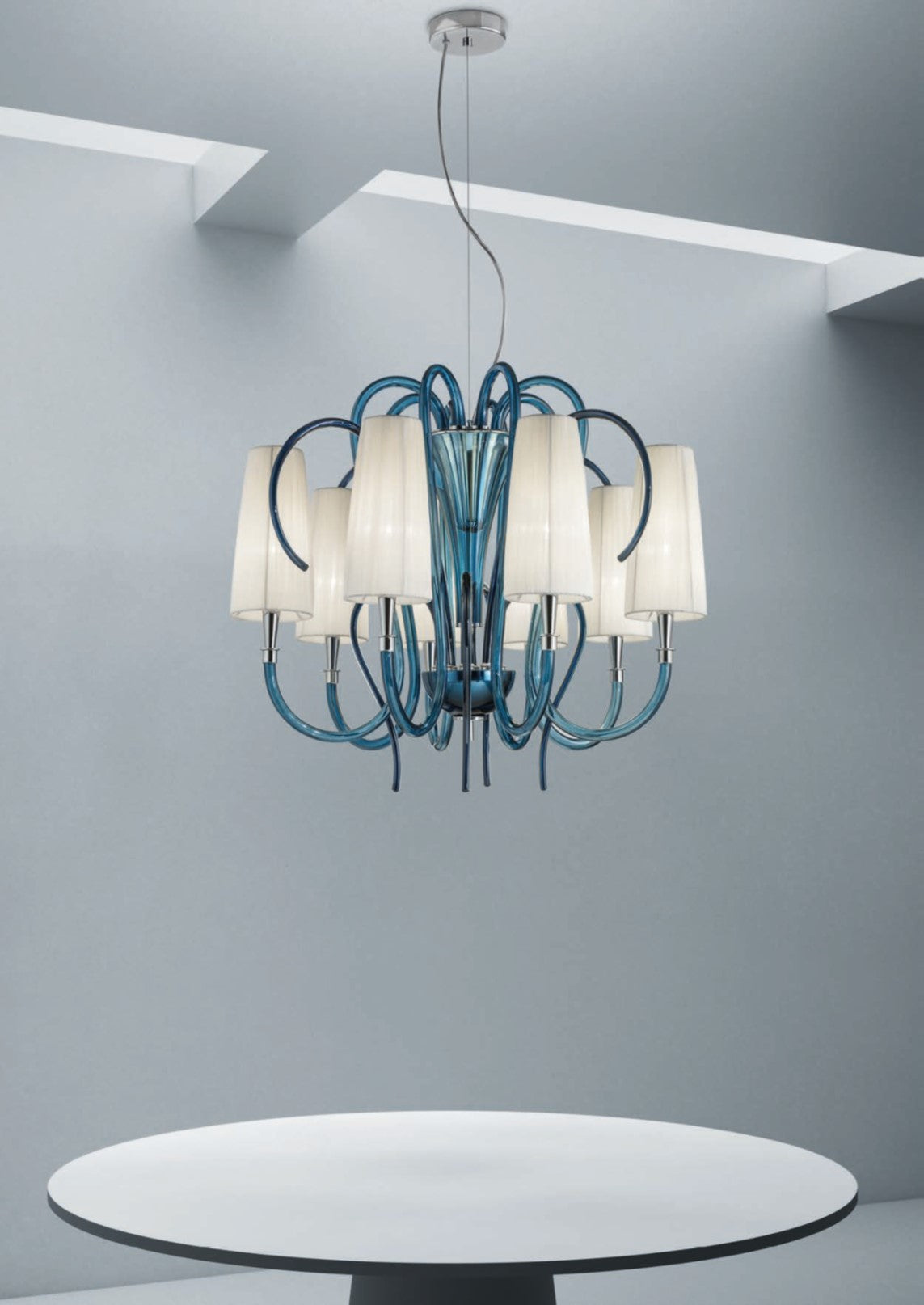 Sylcom Margot 2900/8-K-DEN Blue Denim Suspension in Polished Chrome Metal Finish