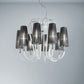 Sylcom Margot 2950/8-K-BL Milk White Clear Suspension in Polished Chrome Metal Finish