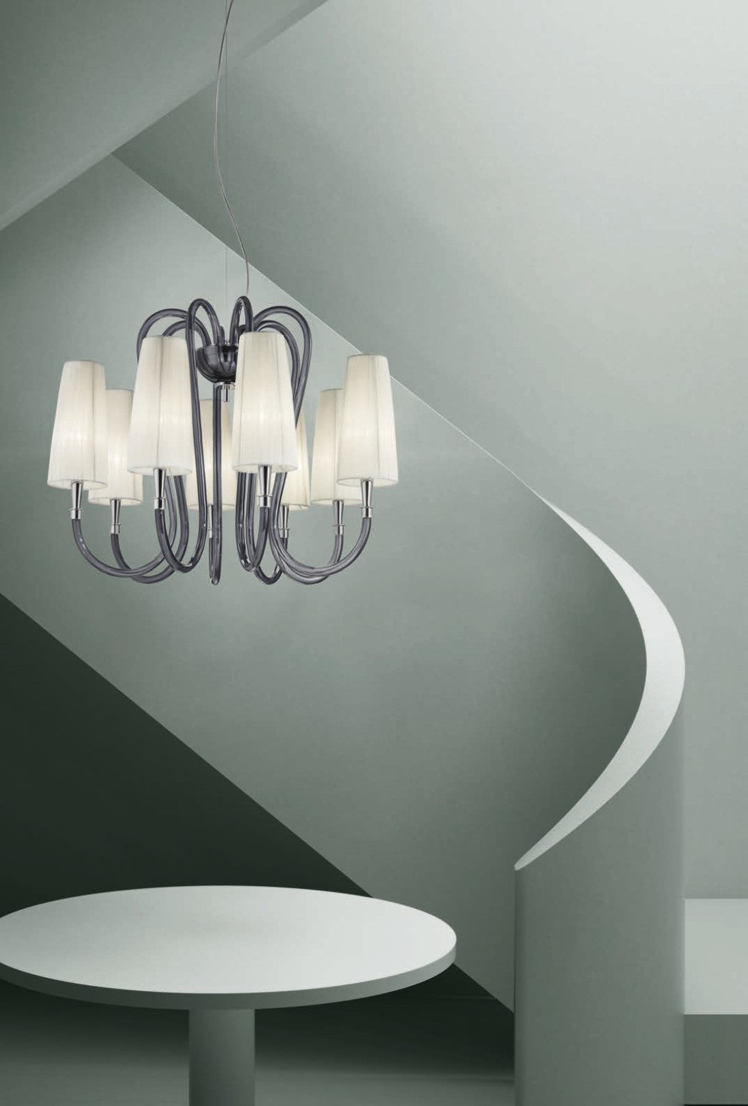 Sylcom Margot 2950/8-K-GRY Grey Suspension in Polished Chrome Metal Finish