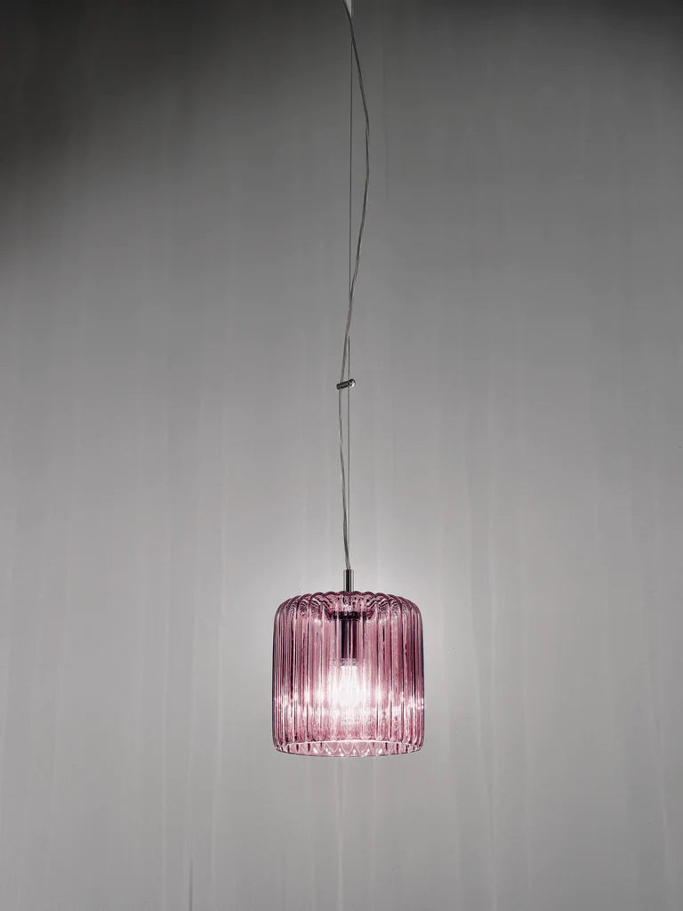 Sylcom Mask 0122-K-AMT Amethyst Wall Lamp in Polish Chrome Metal Finish