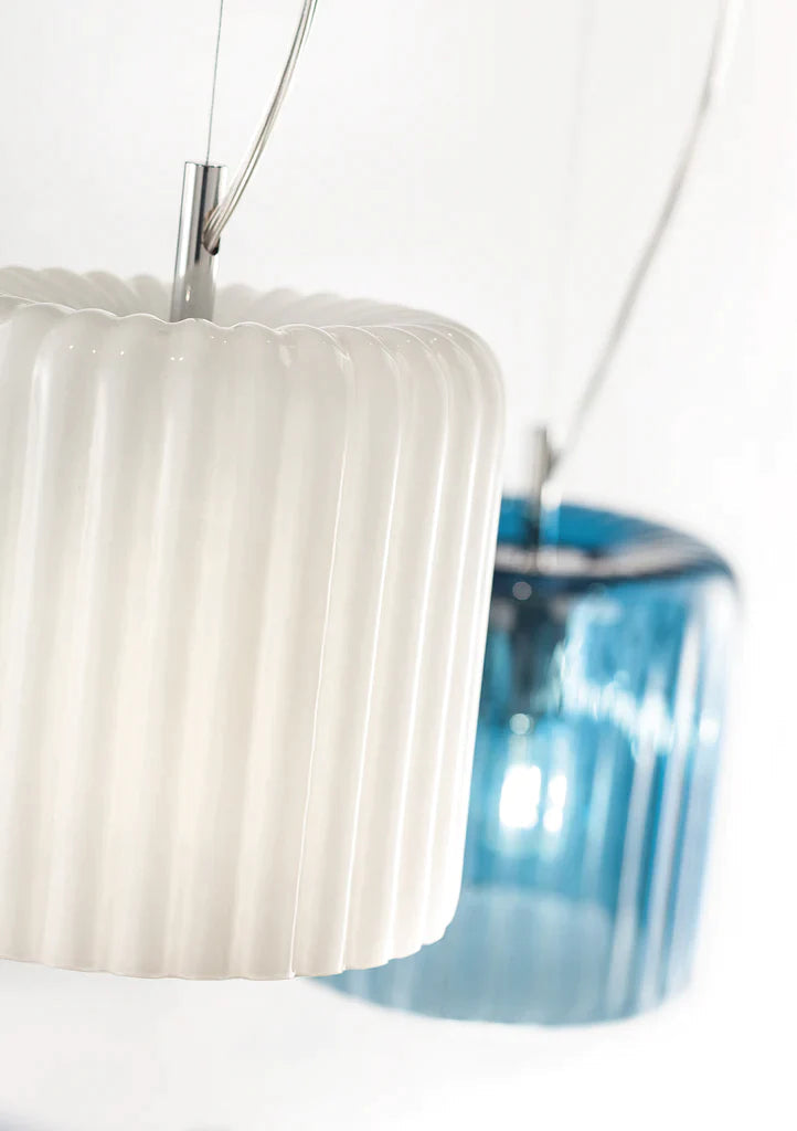 Sylcom Mask 0124-K-BL Milk White Ivory Wall Lamp in Polish Chrome Metal Finish