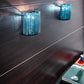 Sylcom Mask 0126-K-DEN Blue Denim Wall Lamp in Polish Chrome Metal Finish