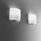 Sylcom Mask 0127-B-BL Milk White Ivory Wall Lamp in White Metal Finish