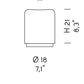 Sylcom Mask 0128-B-GRY Grey Wall Lamp in White Metal Finish