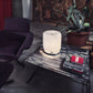 Sylcom Mask 0129-K-BL Milky White Clear Wall Lamp in Polish Chrome Metal Finish