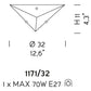 Sylcom Memmo 1171/32-B-CO Opaque Clear Ceiling lamp in White Metal Finish