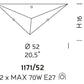Sylcom Memmo 1171/52-B-CO Opaque Clear Ceiling lamp in White Metal Finish