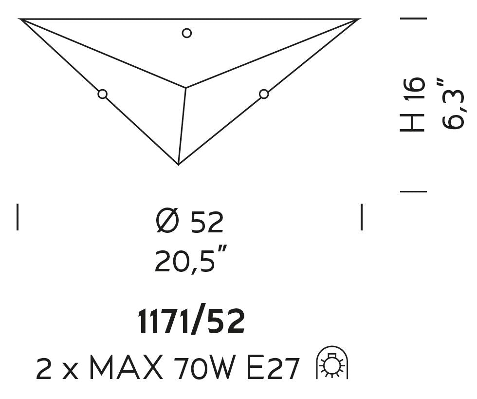 Sylcom Memmo 1171/52-B-ORO 24Kt Gold Ceiling lamp in White Metal Finish