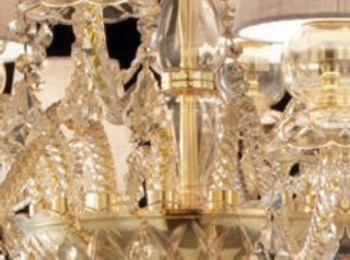 Sylcom Michiel 670/3+3-D-D.A Amber Detailing Chandelier in Polished Gold Metal Finish