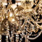Sylcom Michiel 670/3+3-K-D.A Amber Detailing Chandelier in Polished Chrome Metal Finish