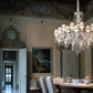 Sylcom Michiel 670/3+3-K-FU Smoked with lead pendants Chandelier in Polished Chrome Metal Finish