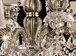 Sylcom Michiel 670/3+3-K-FU Smoked with lead pendants Chandelier in Polished Chrome Metal Finish