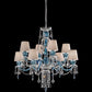 Sylcom Michiel 670/4+4-K-DEN Denim with lead pendants Chandelier in Polished Chrome Metal Finish