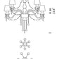Sylcom Michiel 670/6+6-D-CR Clear with lead pendants Chandelier in Polished Gold Metal Finish