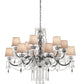 Sylcom Michiel 670/6+6-K-GRY Gray with lead pendants Chandelier in Polished Chrome Metal Finish