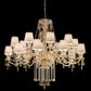 Sylcom Michiel 670/8+8-D-D.A Amber Detailing Chandelier in Polished Gold Metal Finish