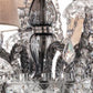 Sylcom Michiel 670/8+8-D-GRY Gray with lead pendants Chandelier in Polished Gold Metal Finish
